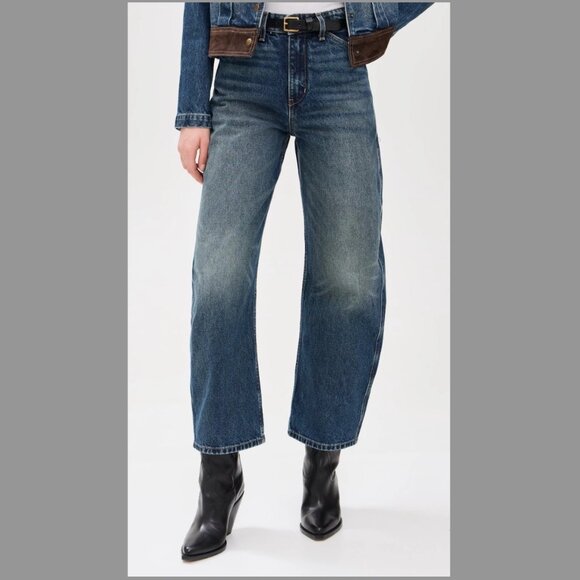 New Nili Lotan Otis Barrel Jeans Size 26 - Simon Wash - Picture 1 of 4